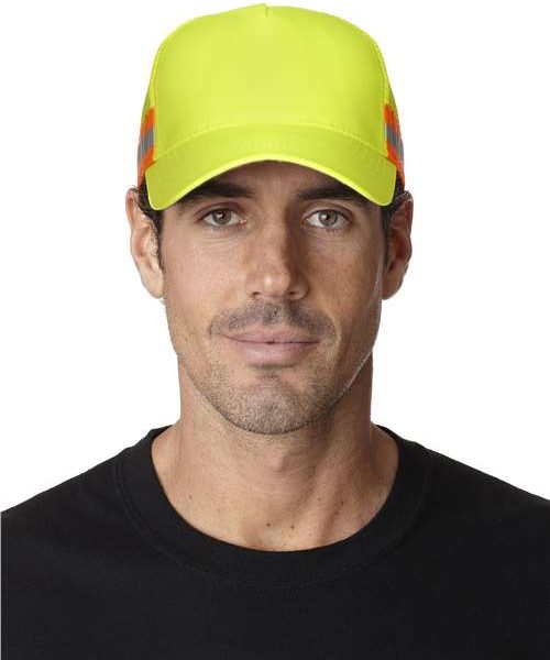 Yellow Trucker Reflector High-Visibility Constructed Cap - TR102