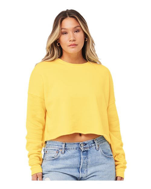 Yellow Women&#39;s Crop Crew Fleece - 7503