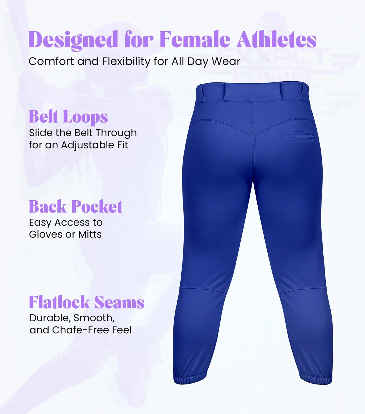 Yoga/knicker Style Softball Pants for Women (royal Blue)