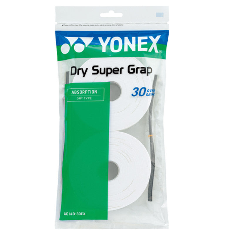 Yonex Dry Super Grap Overgrip (30x) (white) - Wht / Os