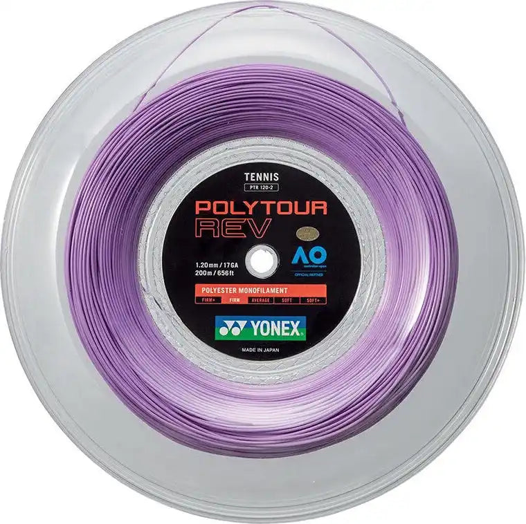 Yonex Polytour Rev 120 656’ Reel Tennis String - White - 17