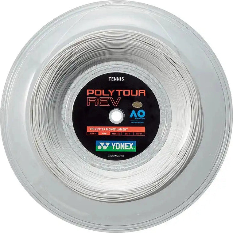 Yonex Polytour Rev 125 656’ Reel Tennis String - White - 16l
