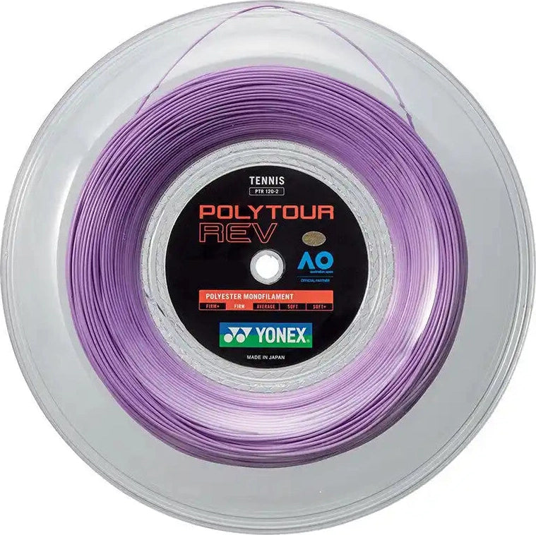 Yonex Polytour Rev 130 656’ Reel Tennis String - Purple - 16