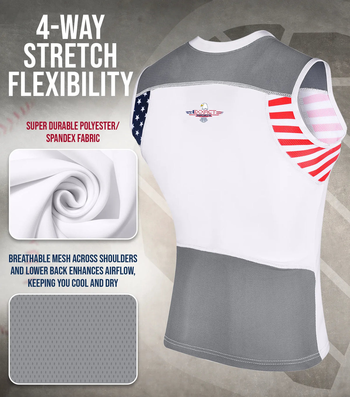 Youth Boys Baseball Chest Protector for Sternum Heart Protection (patriot)