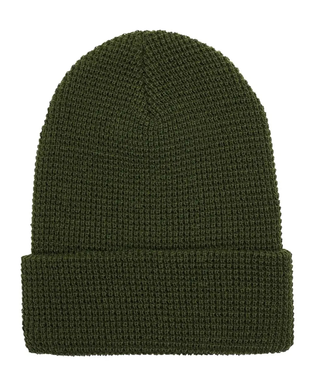 Yp Classics 2501k Waffle Cuffed Knit Beanie - Olive - one Size Fits Most