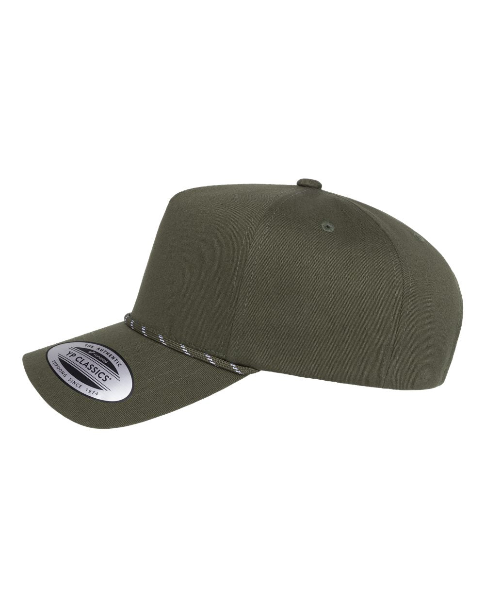 Yp Classics 5079bd Retro Cotton Blend Five-panel Rope Cap - Loden Green