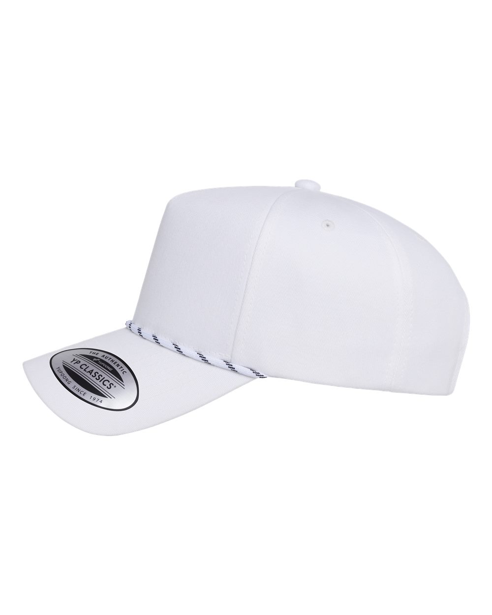 Yp Classics 5079bd Retro Cotton Blend Five-panel Rope Cap - White