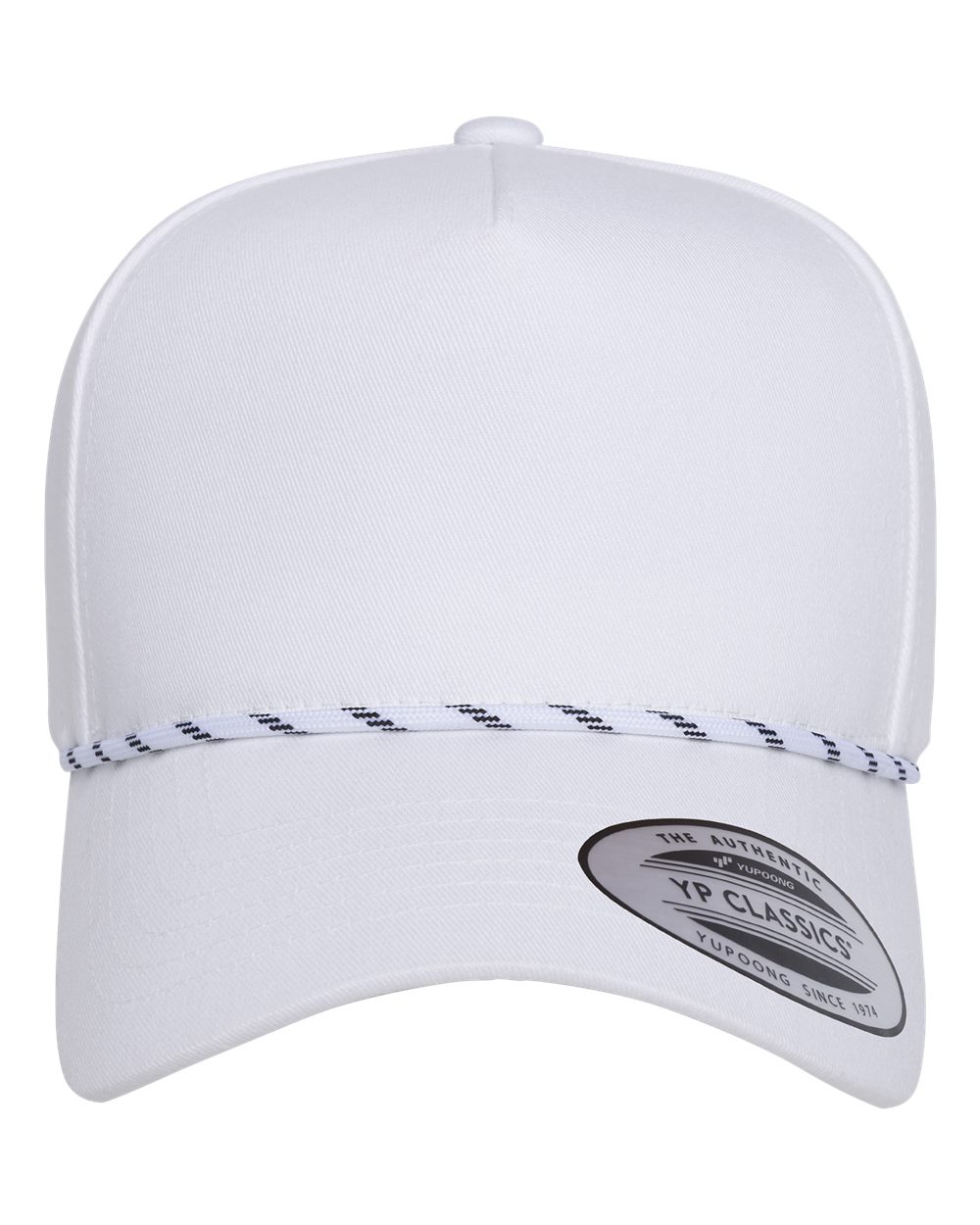 Yp Classics 5079bd Retro Cotton Blend Five-panel Rope Cap - White