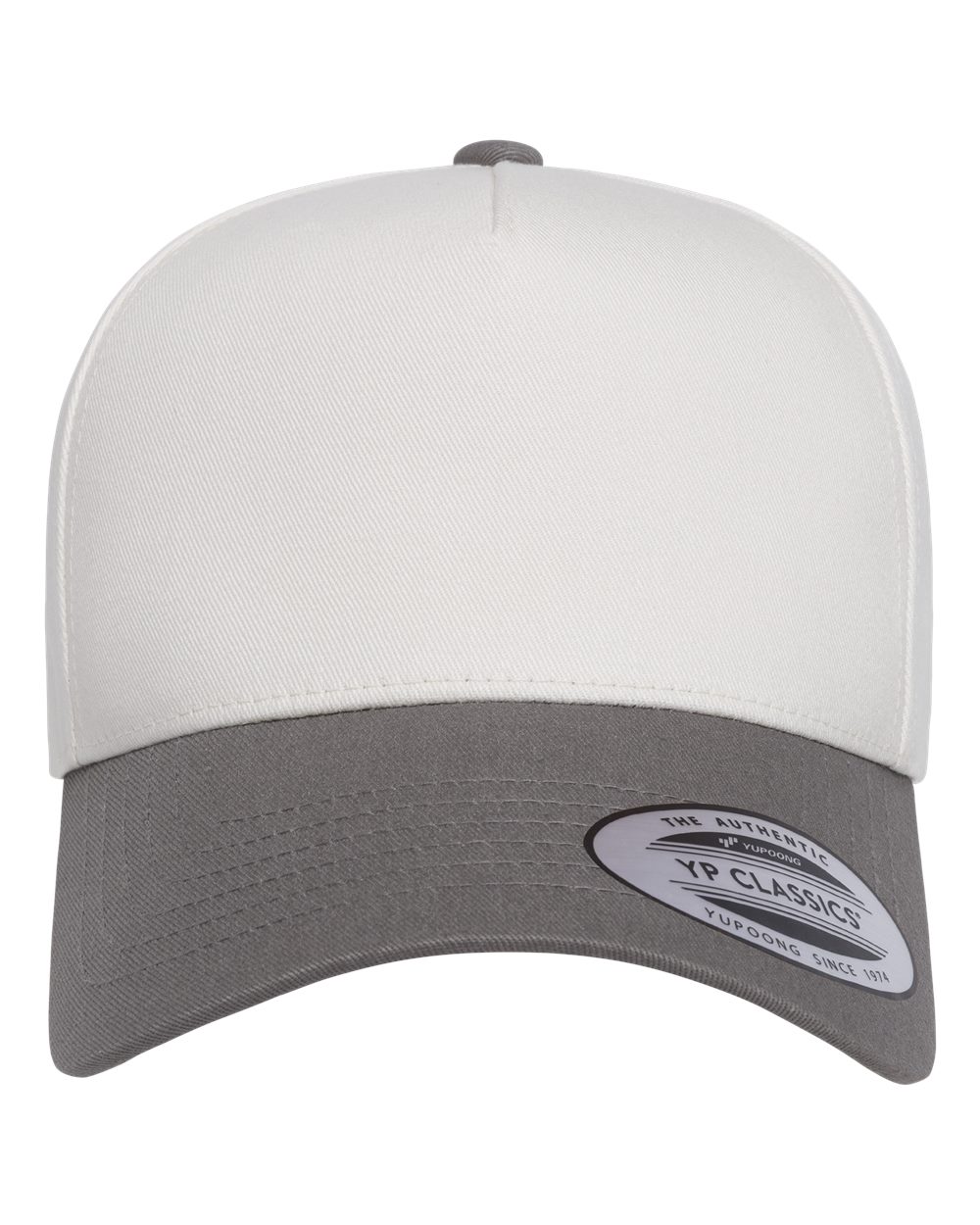 Yp Classics 5079s Retro Cotton Blend Trucker Snapback Cap - Grey White