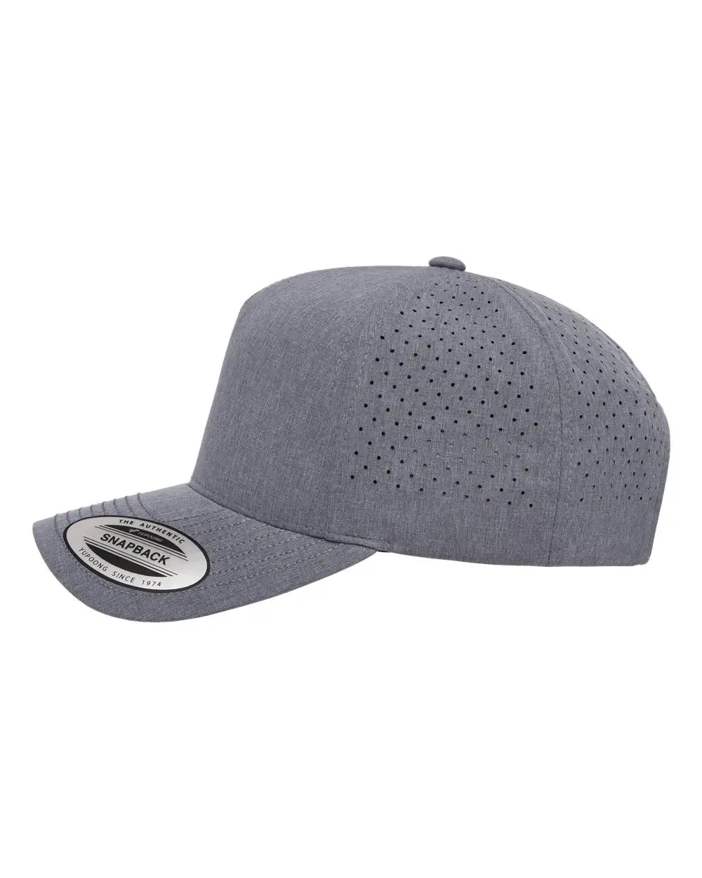 Yp Classics 5389ap Five-panel Snapback with Perforated Cap - Heather Gray - one Size Fits Most