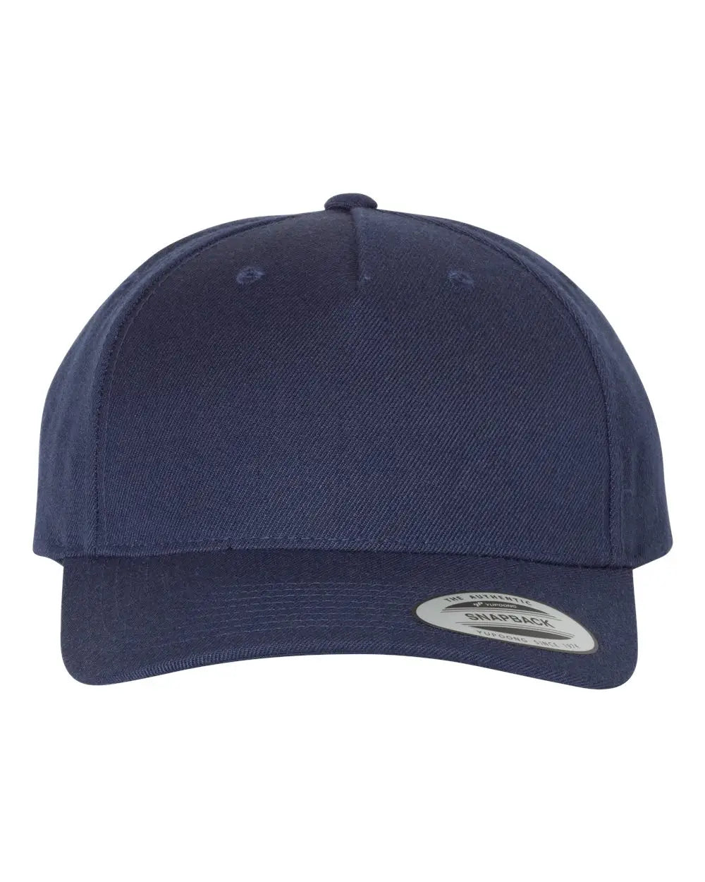 Yp Classics 5789m Premium Five-panel Curved Bill Snapback Cap - Navy - one Size Fits Most