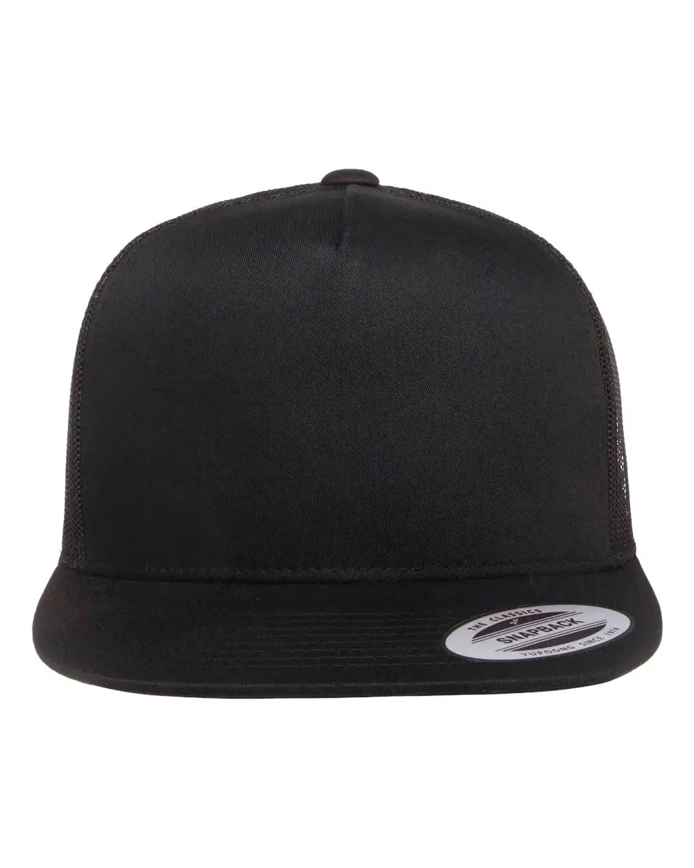 Yp Classics 6006 Five-panel Classic Trucker Cap - Black - one Size Fits Most