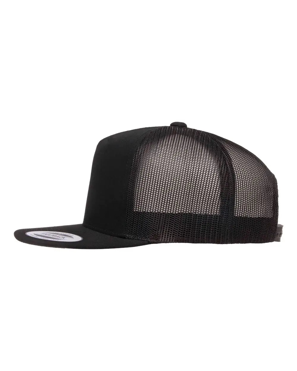 Yp Classics 6006 Five-panel Classic Trucker Cap - Black - one Size Fits Most