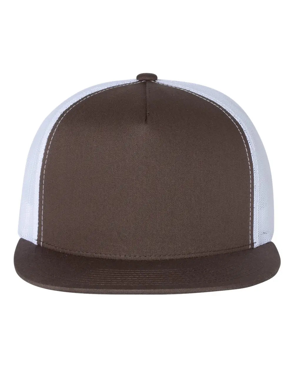 Yp Classics 6006 Five-panel Classic Trucker Cap - Brown White - one Size Fits Most