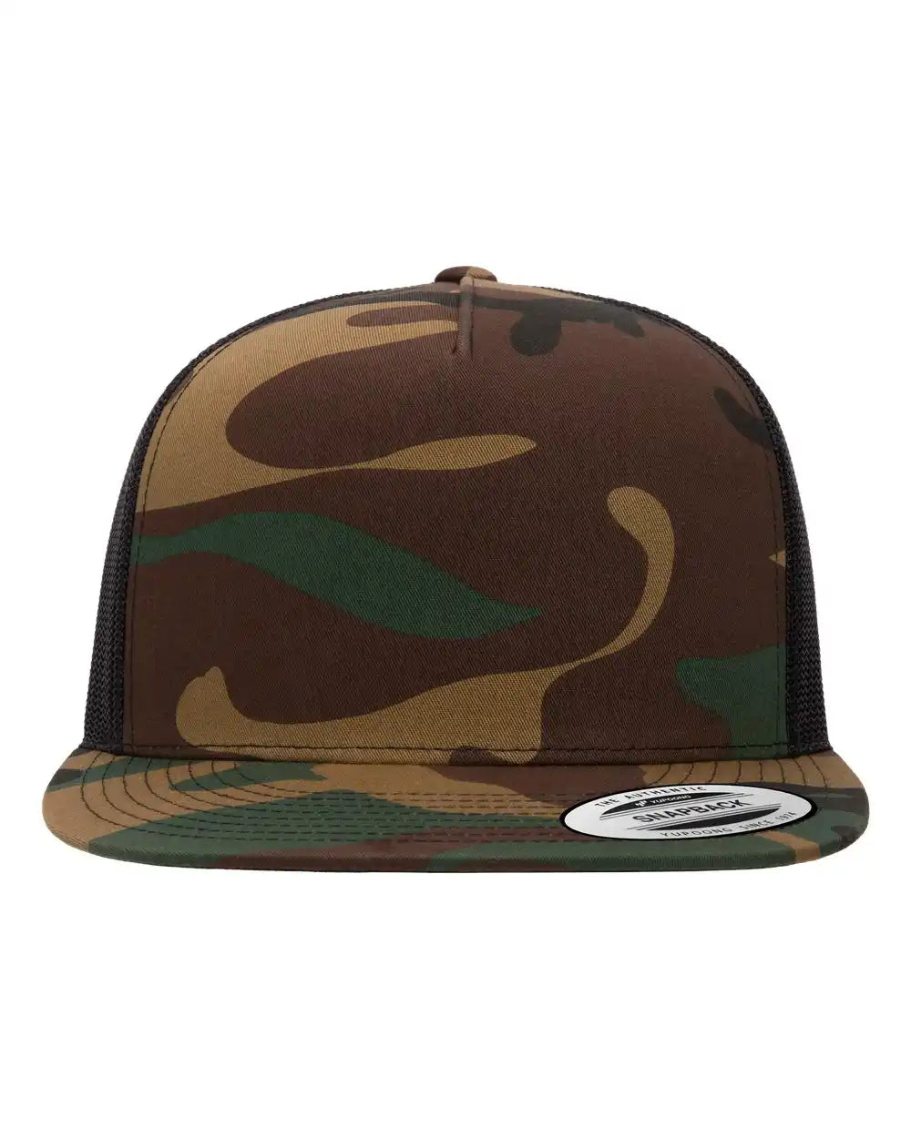 Yp Classics 6006 Five-panel Classic Trucker Cap - Green Camo Black - Camo/ / Adjustable