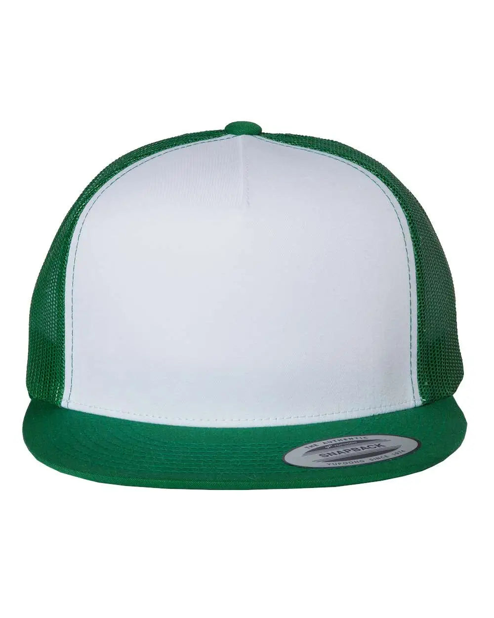 Yp Classics 6006 Five-panel Classic Trucker Cap - Kelly White - one Size Fits Most