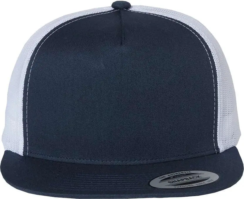 Yp Classics 6006 Five-panel Classic Trucker Cap - Navy White - one Size Fits Most