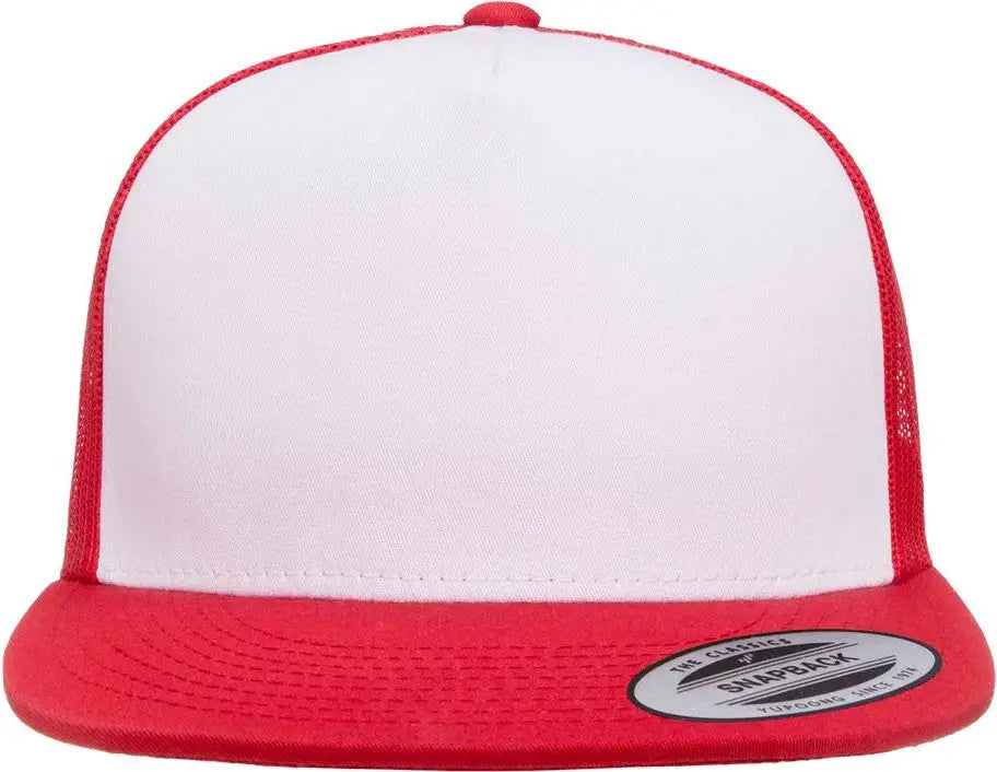 Yp Classics 6006 Five-panel Classic Trucker Cap - Red White - one Size Fits Most