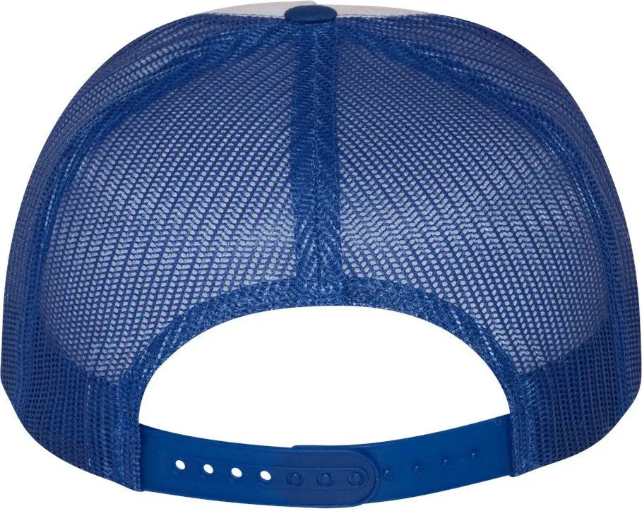 Yp Classics 6006 Five-panel Classic Trucker Cap - Royal White - one Size Fits Most