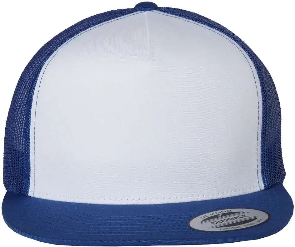 Yp Classics 6006 Five-panel Classic Trucker Cap - Royal White - one Size Fits Most