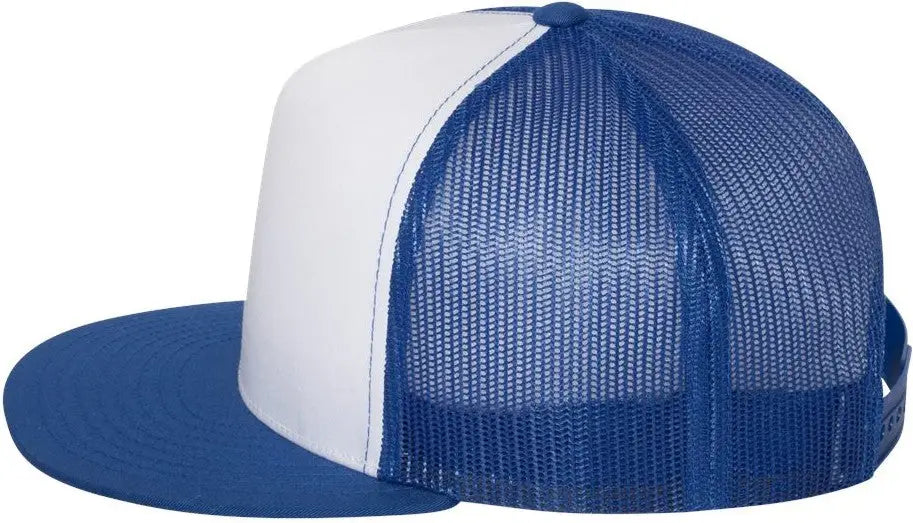 Yp Classics 6006 Five-panel Classic Trucker Cap - Royal White - one Size Fits Most