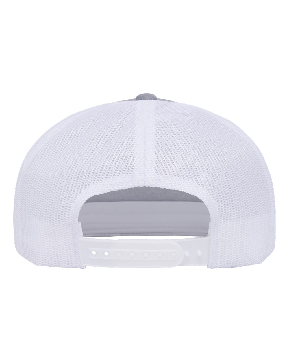 Yp Classics 6006bd Classic Five-panel Trucker Rope Cap - Heather Grey White