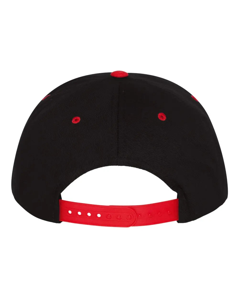 Yp Classics 6007 Five-panel Cotton Twill Snapback Cap - Black Red - one Size Fits Most