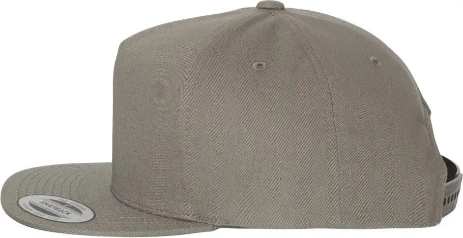 Yp Classics 6007 Five-panel Cotton Twill Snapback Cap - Gray - one Size Fits Most