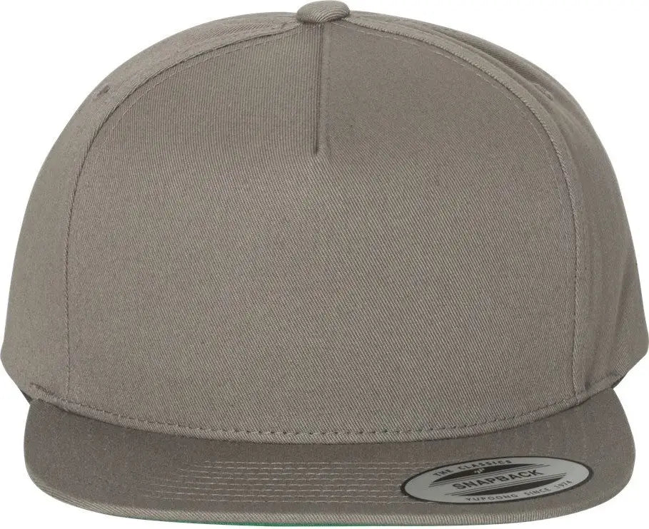 Yp Classics 6007 Five-panel Cotton Twill Snapback Cap - Gray - one Size Fits Most