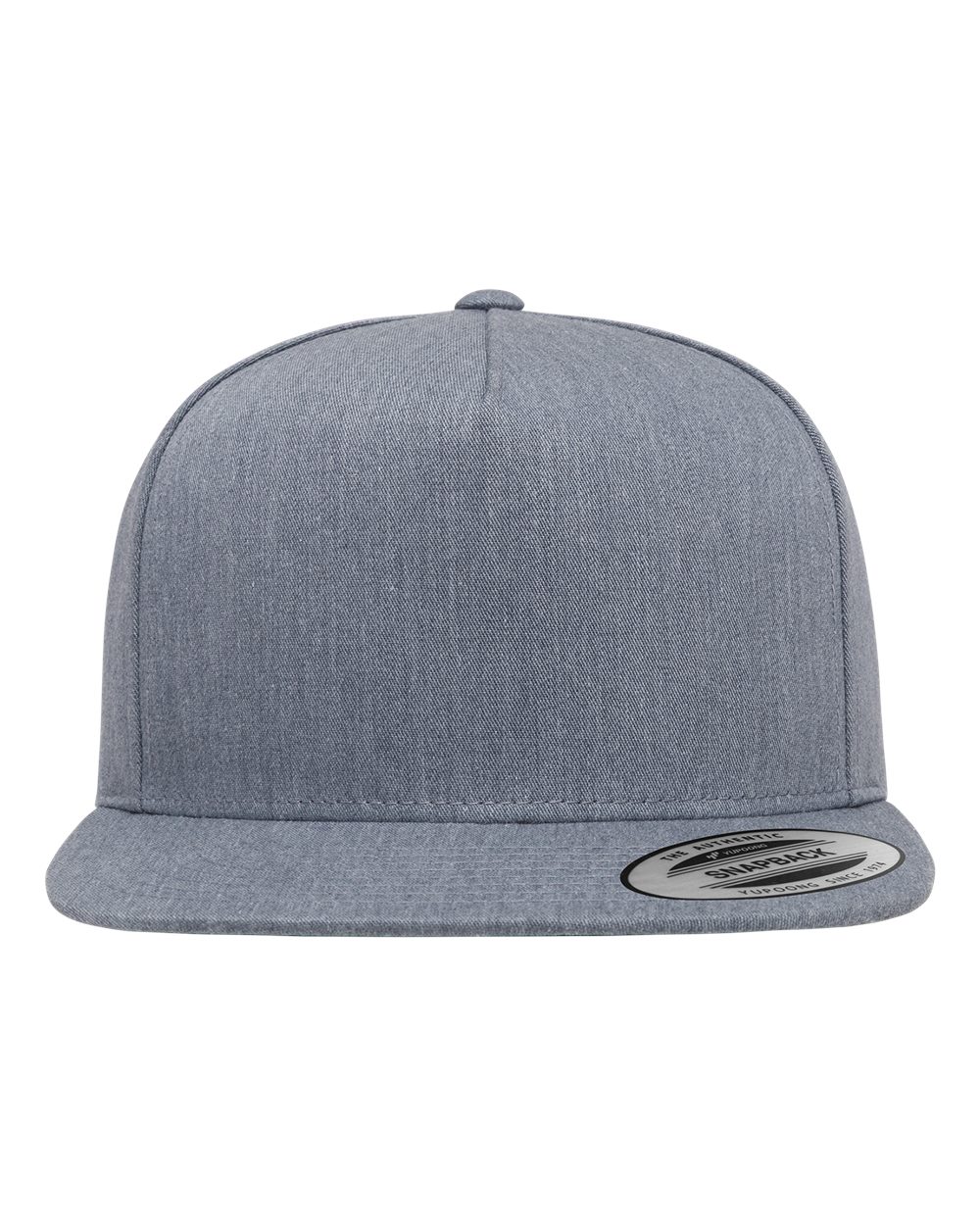 Yp Classics 6007 Five-panel Cotton Twill Snapback Cap - Light Heather Grey