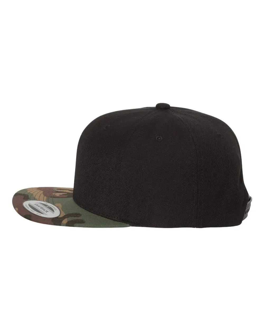 Yp Classics 6089m Premium Flat Bill Snapback Cap - Black Camo - one Size Fits Most