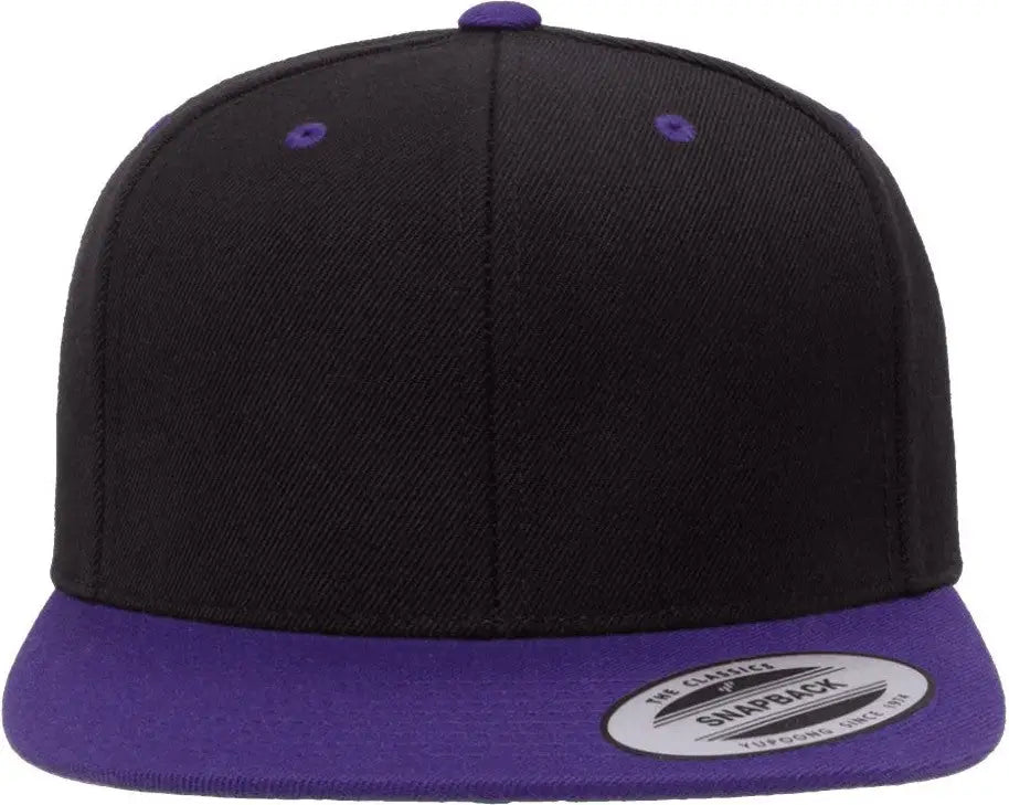 Yp Classics 6089m Premium Flat Bill Snapback Cap - Black Purple - one Size Fits Most