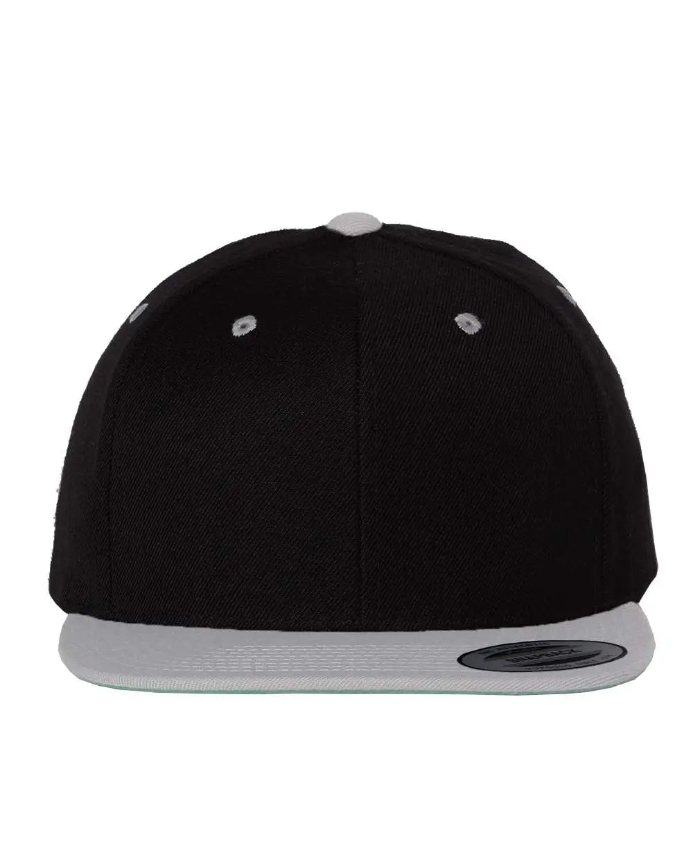 Yp Classics 6089m Premium Flat Bill Snapback Cap - Black Silver - one Size Fits Most