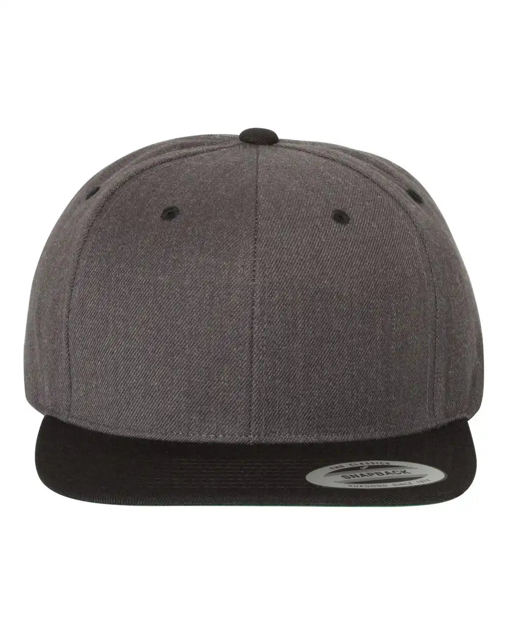 Yp Classics 6089m Premium Flat Bill Snapback Cap - Dark Heather Black - Heather/ / Adjustable
