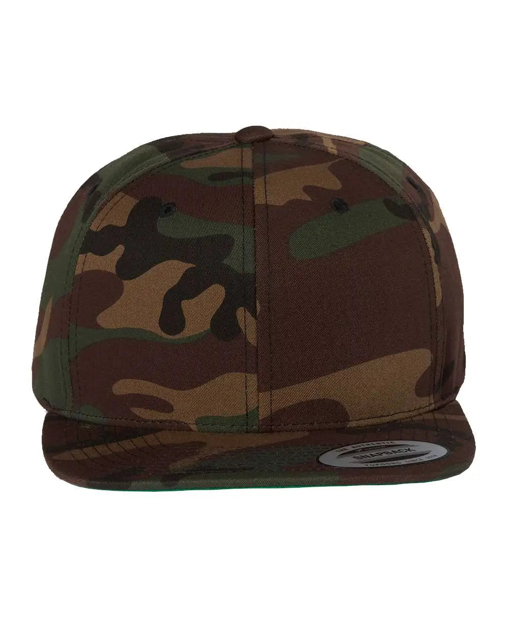 Yp Classics 6089m Premium Flat Bill Snapback Cap - Green Camo - one Size Fits Most