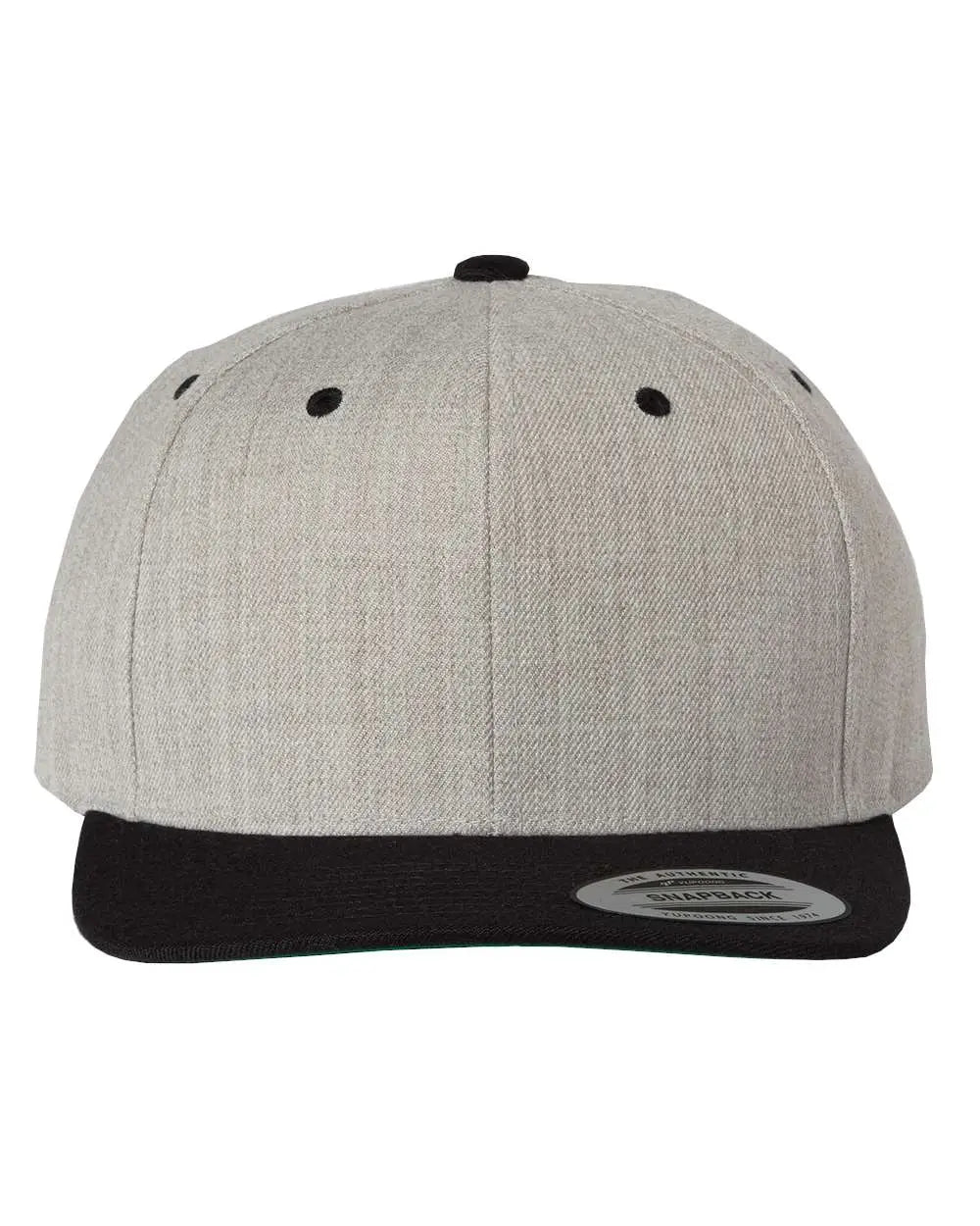 Yp Classics 6089m Premium Flat Bill Snapback Cap - Heather Black - one Size Fits Most