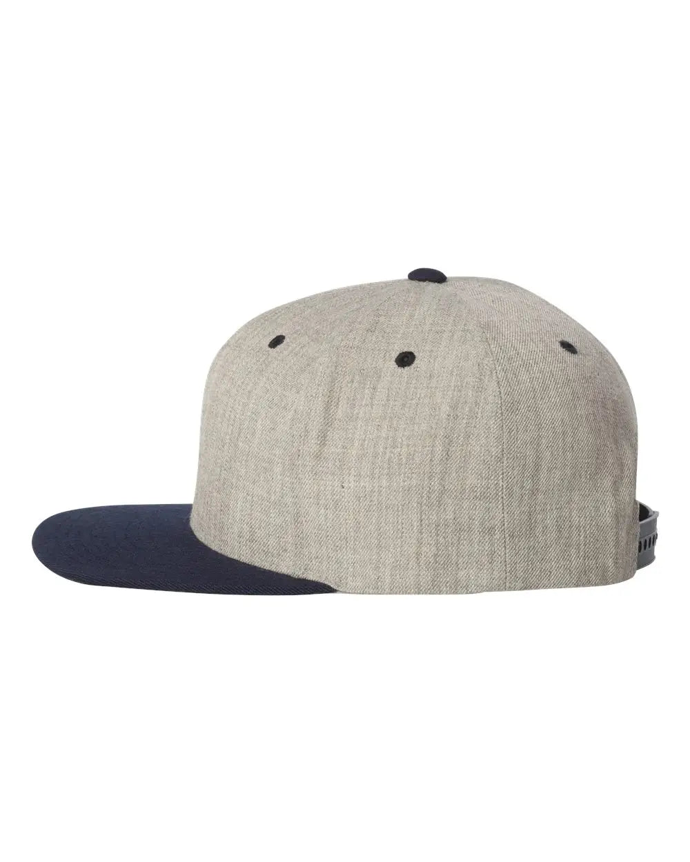 Yp Classics 6089m Premium Flat Bill Snapback Cap - Heather Gray Navy - one Size Fits Most