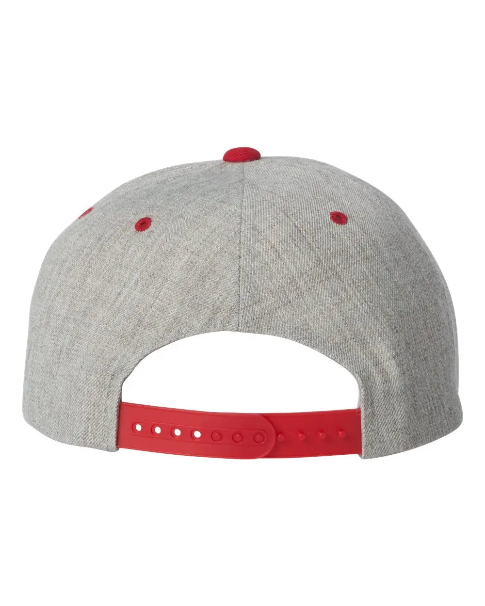 Yp Classics 6089m Premium Flat Bill Snapback Cap - Heather Gray Red - one Size Fits Most