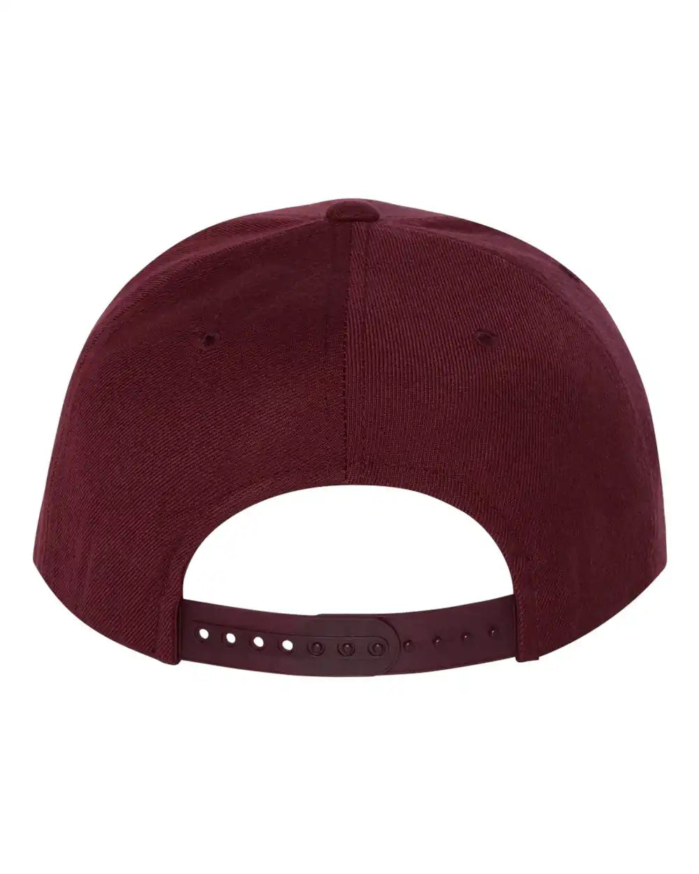 Yp Classics 6089m Premium Flat Bill Snapback Cap - Maroon - Adjustable