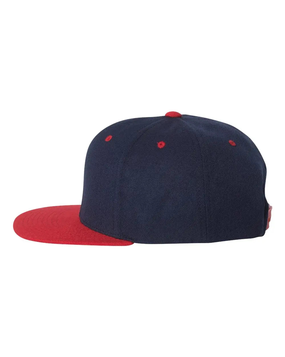 Yp Classics 6089m Premium Flat Bill Snapback Cap - Navy Red - one Size Fits Most