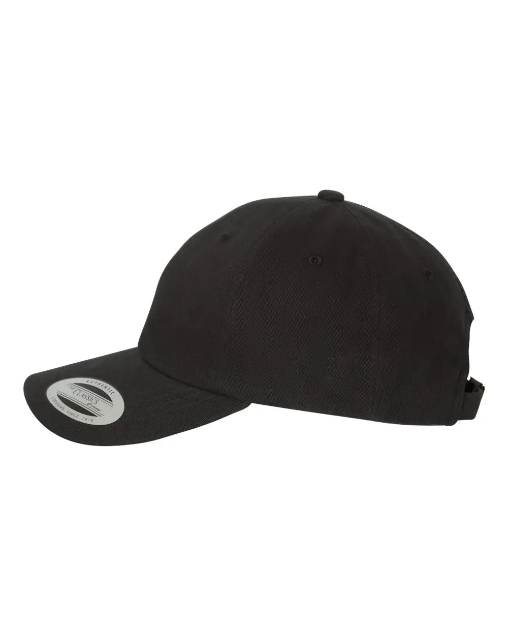 Yp Classics 6245pt Peached Cotton Twill Dad Cap - Black - one Size Fits Most
