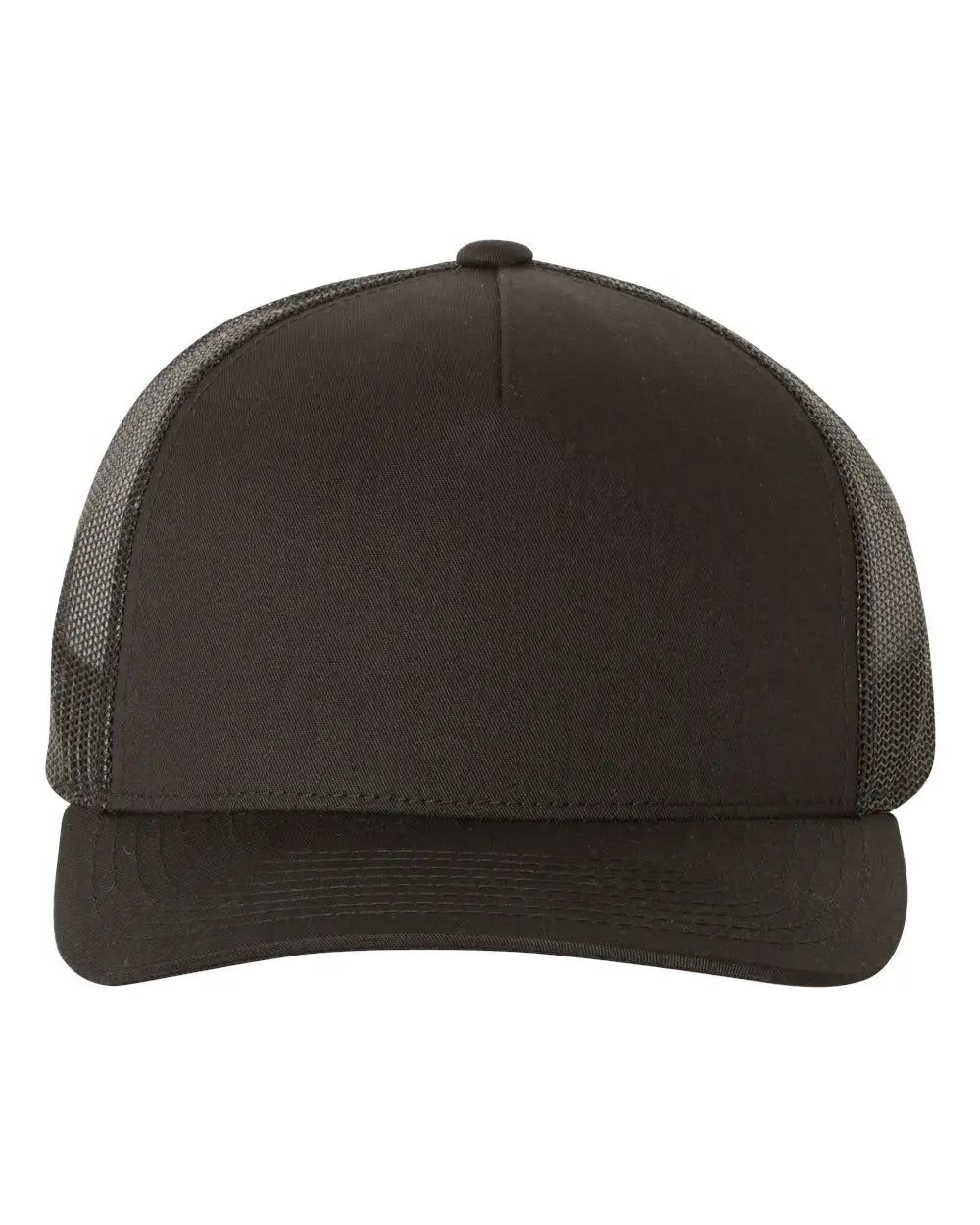 Yp Classics 6506s Five-panel Retro Trucker Cap - 6506 - Black - one Size Fits Most