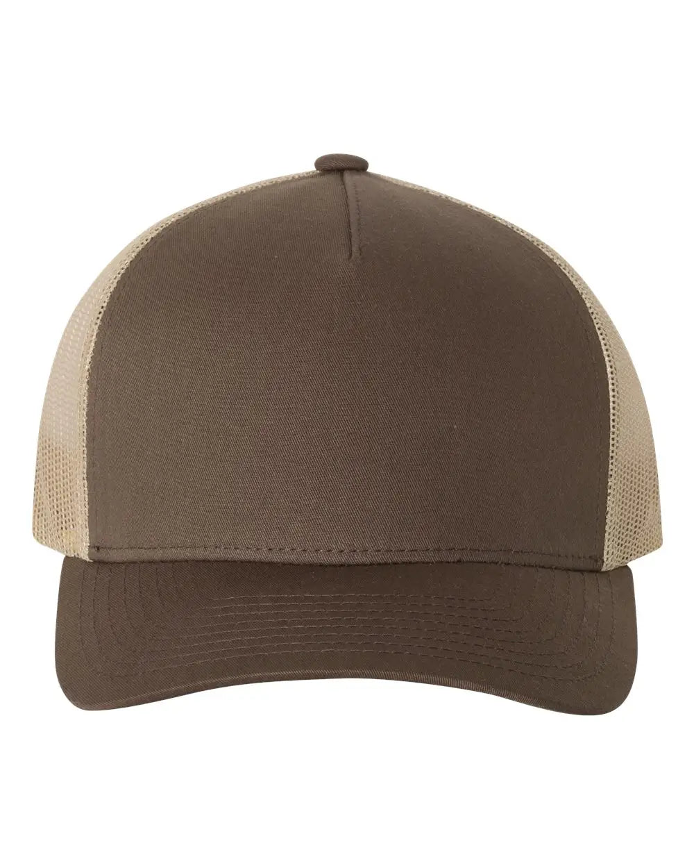 Yp Classics 6506s Five-panel Retro Trucker Cap - 6506 - Brown Khaki