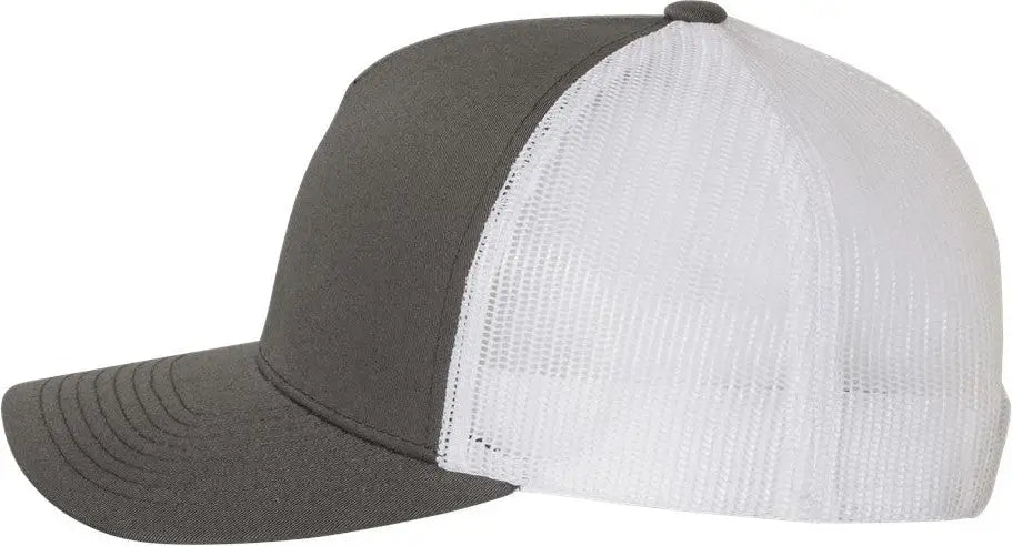 Yp Classics 6506s Five-panel Retro Trucker Cap - 6506 - Charcoal White - one Size Fits Most