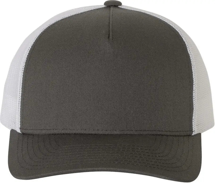 Yp Classics 6506s Five-panel Retro Trucker Cap - 6506 - Charcoal White - one Size Fits Most