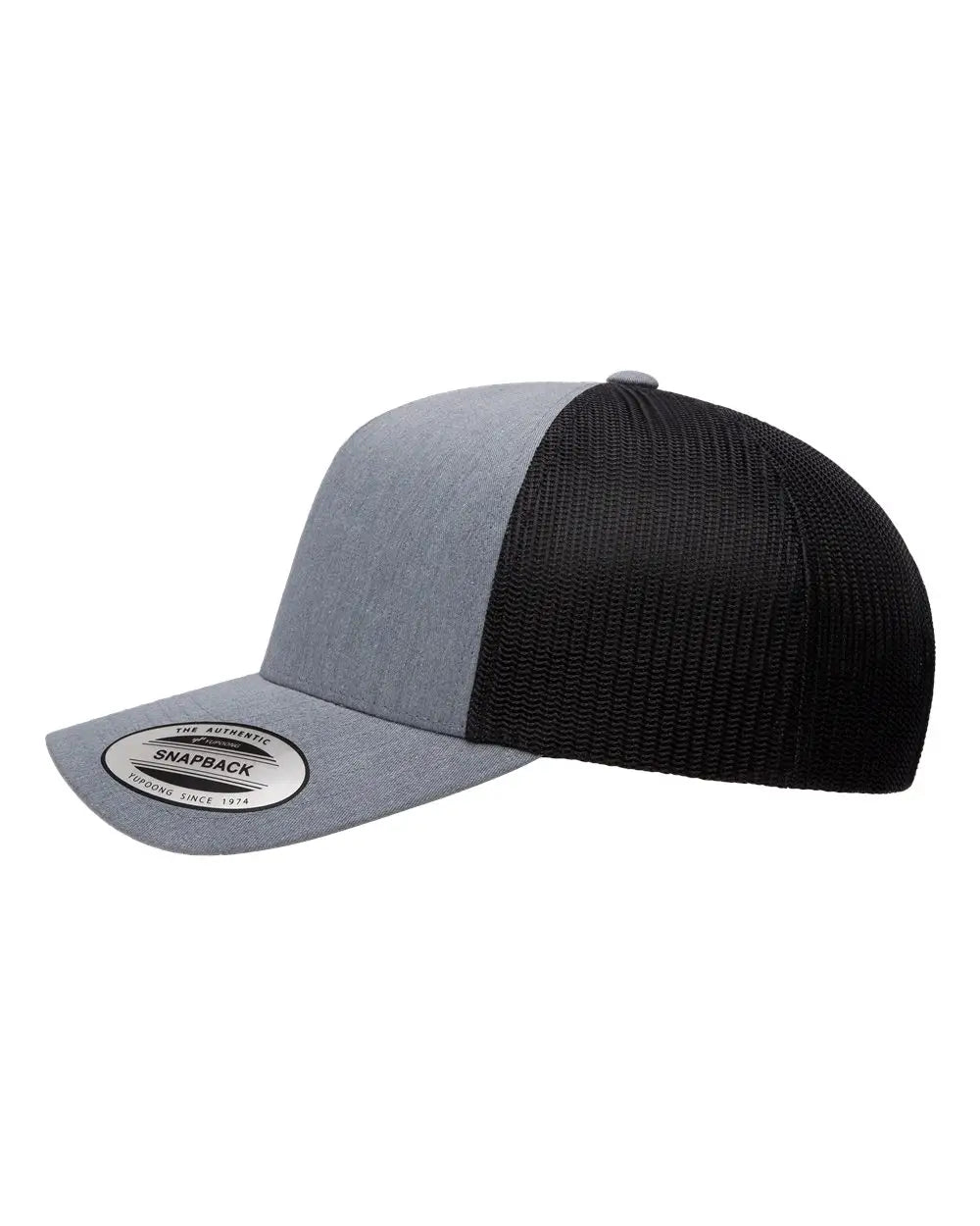 Yp Classics 6506s Five-panel Retro Trucker Cap - 6506 - Heather Black - one Size Fits Most