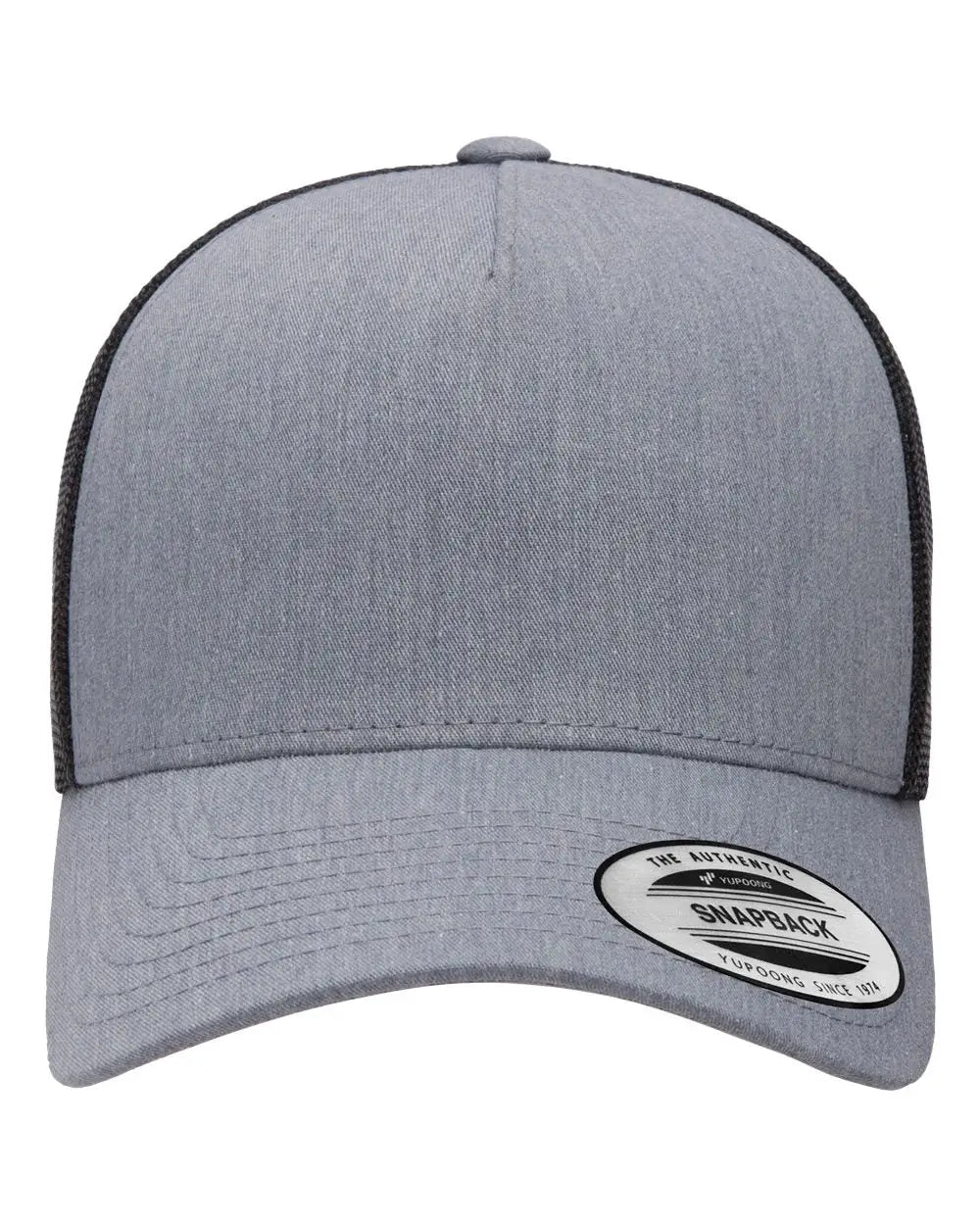 Yp Classics 6506s Five-panel Retro Trucker Cap - 6506 - Heather Black - one Size Fits Most
