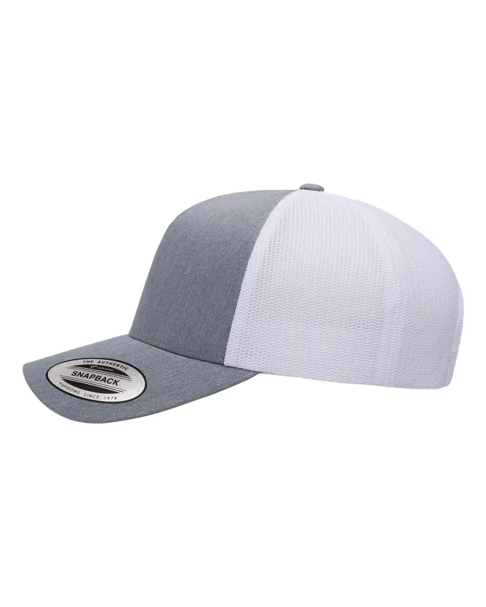 Yp Classics 6506s Five-panel Retro Trucker Cap - 6506 - Heather White - one Size Fits Most