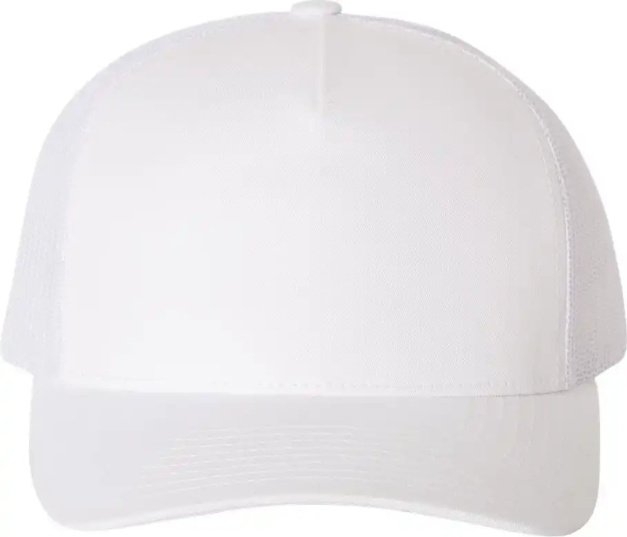 Yp Classics 6506s Five-panel Retro Trucker Cap - 6506 - White - Adjustable