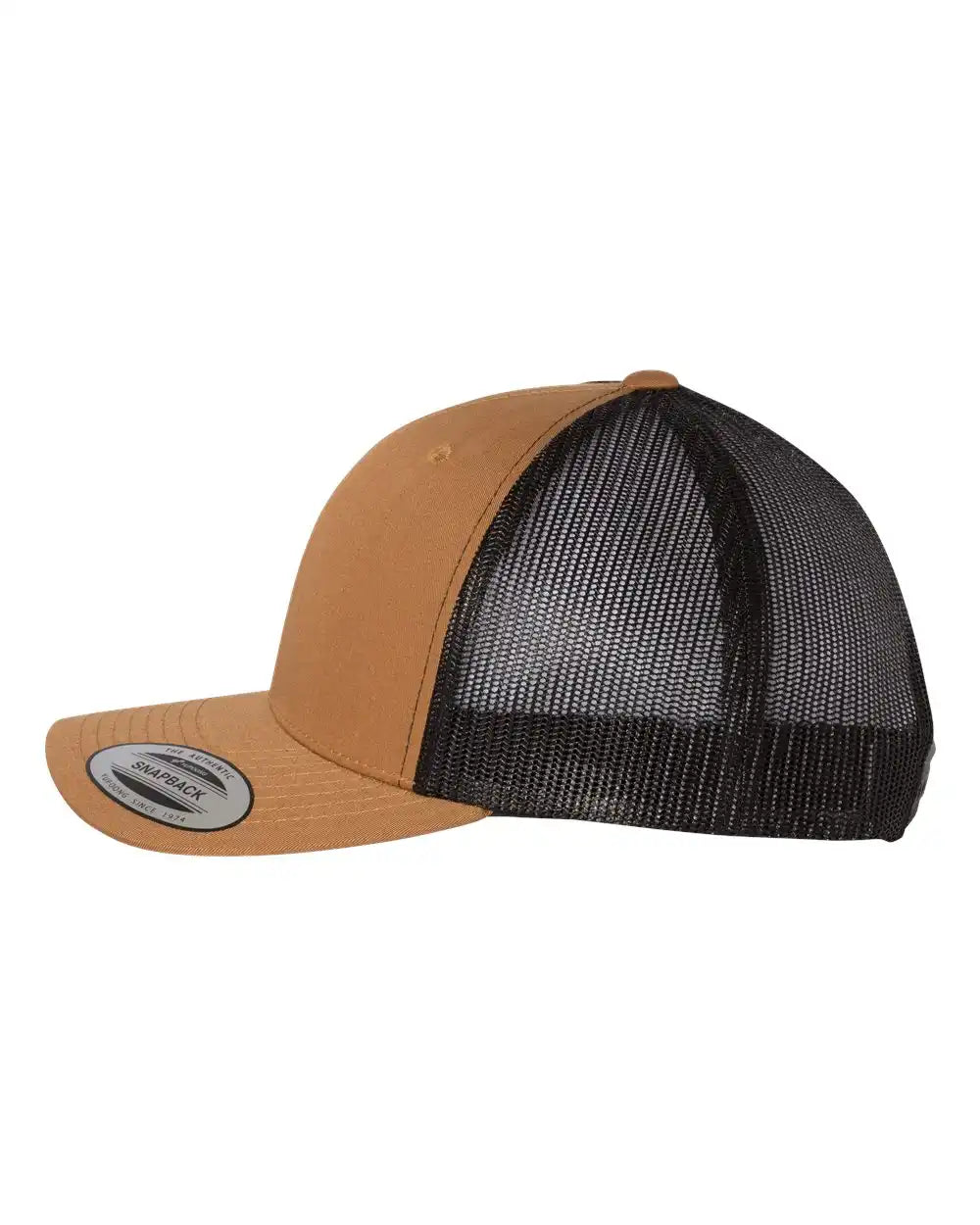 Yp Classics 6606 Retro Trucker Cap - Caramel Black - one Size Fits Most